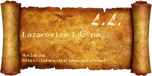 Lazarovics Léna névjegykártya